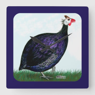 Relógio Quadrado Guiné Real Roxo e Céu