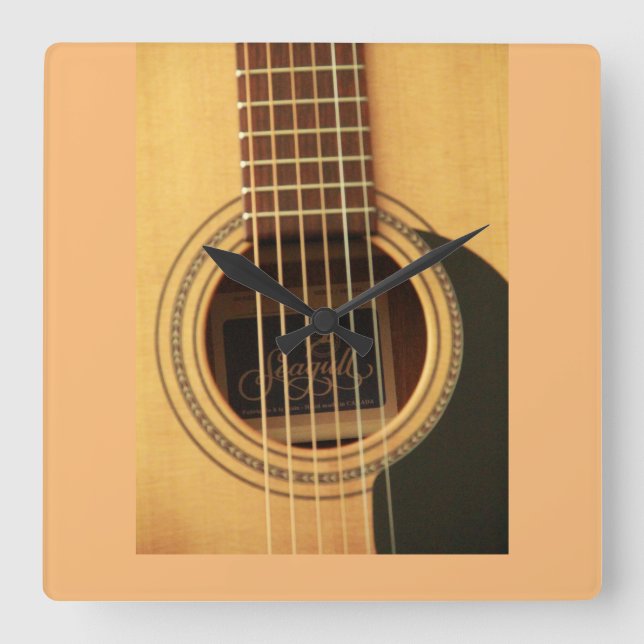 Relógio Quadrado GUITAR ART Wall Clock (Frente)