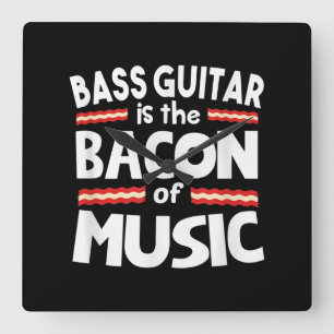 Relógio Quadrado Guitar Lover Bass Guitar É Bacon De Música Engra