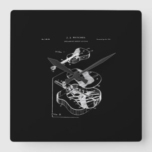 Relógio Quadrado Guitar Lover   Martin Guitar Patent