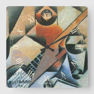Relógio Quadrado Guitarra (Banjo) e Óculos, Juan Gris, Arte Antiga