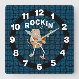 Relógio Quadrado Guitarra Rockeira