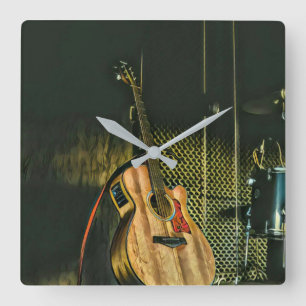 Relógio Quadrado Guitarrista
