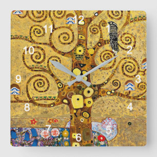 Relógio Quadrado Gustav Klimt , "Árvore da vida"