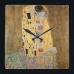 Relógio Quadrado Gustav Klimt | The Kiss, 1907-08<br><div class="desc">The Kiss,  1907-08 | por Gustav Klimt | Art Location: Osterreichische Galerie Belvedere,  Viena,  Áustria | Artista Austríaco | Número da coleção de imagens: XAM601</div>