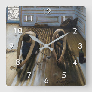 Relógio Quadrado Gustave Caillebotte - Os Raspadores de Piso