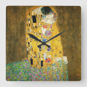 Relógio Quadrado Gustavo Klimt a pintura de Nouveau da arte do