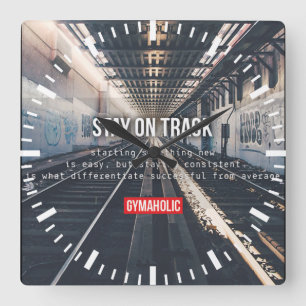 Relógio Quadrado Gym de Malhação Motivacional