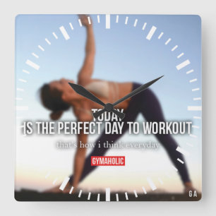 Relógio Quadrado Gym de Malhação Motivacional