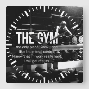 Relógio Quadrado Gym de Malhação Motivacional