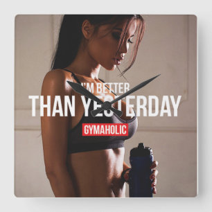 Relógio Quadrado Gym de Malhação Motivacional