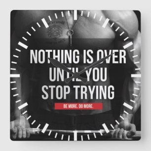 Relógio Quadrado Gym de Malhação Motivacional