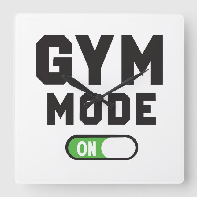 Relógio Quadrado Gym Mode – Train Hard Stay Strong (Frente)