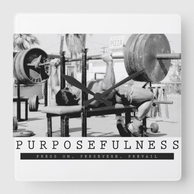 Relógio Quadrado Gym Motivacional (Frente)