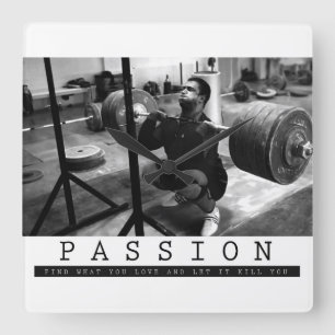 Relógio Quadrado Gym Motivacional