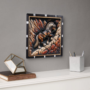 Relógio Quadrado Haflinger Ascent Wood Personalizado