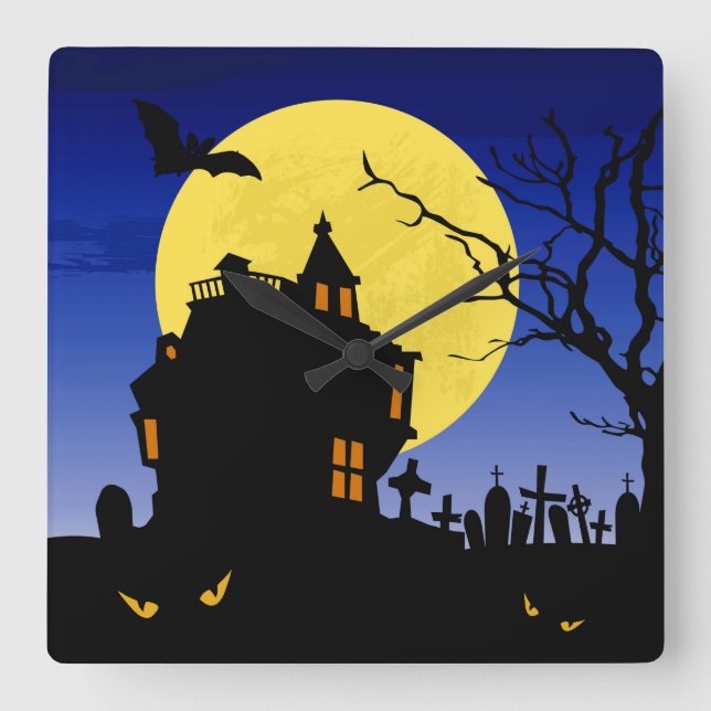 Relógio Quadrado Halloween (Frente)