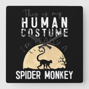 Relógio Quadrado Halloween, Macaco-Aranha Humano