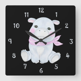 Relógio Quadrado Hancy The Hippo Wall Clock