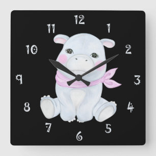 Relógio Quadrado Hancy The Hippo Wall Clock