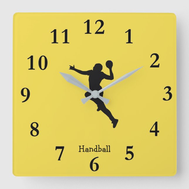 Relógio Quadrado Handball Player (Frente)