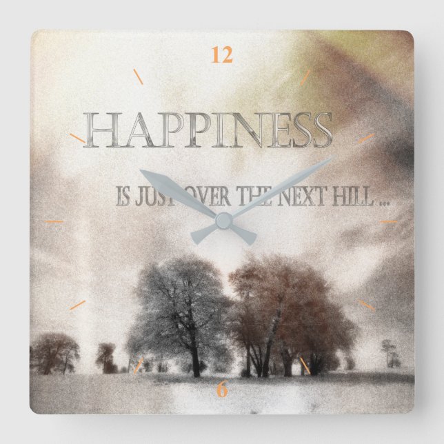 Relógio Quadrado Happiness (Frente)