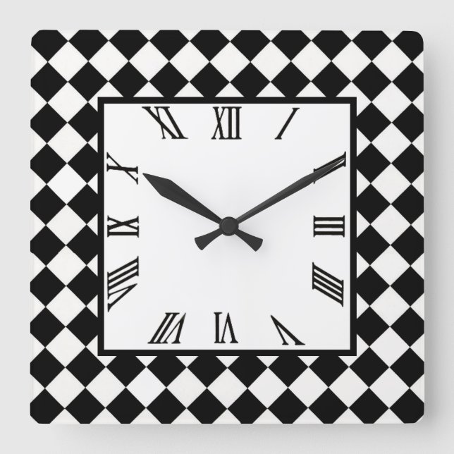 Relógio Quadrado Harlequin (Frente)
