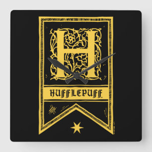 Relógio Quadrado Harry Potter  Faixa do Monograma de Hufflepuff