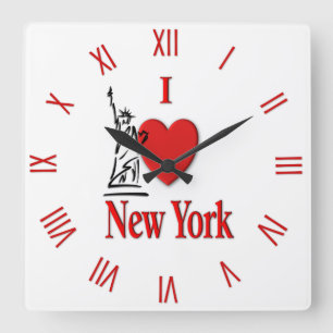 Relógio Quadrado Heart New York