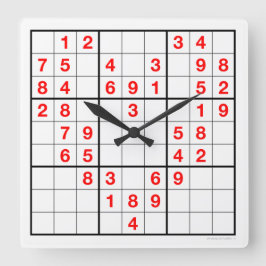 Relógio Quadrado Heart Sudoku Clock com quebra-cabeça baixável