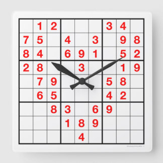 Relógio Quadrado Heart Sudoku Clock com quebra-cabeça baixável