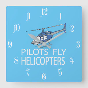 Relógio Quadrado Helicópteros pilotos