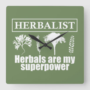 Relógio Quadrado herbáceas herbalistas são minha praça de superp