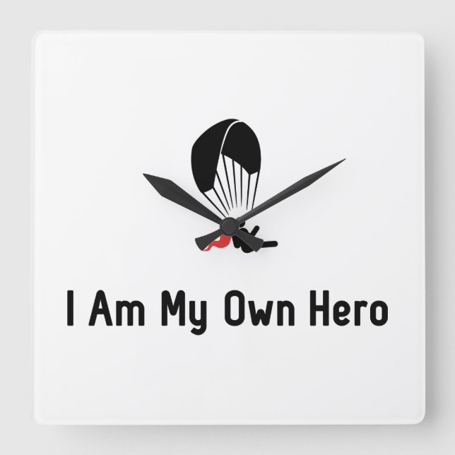 Relógio Quadrado Herói do parapente (Frente)