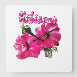 Relógio Quadrado Hibiscus