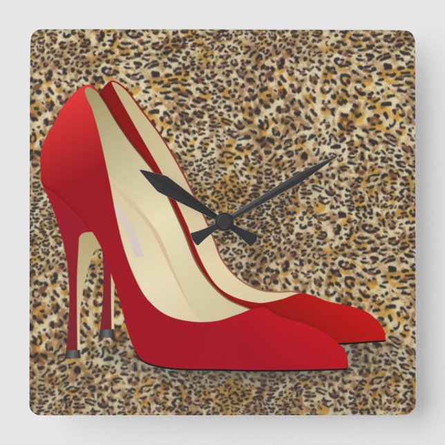 Relógio Quadrado high heels red (Frente)