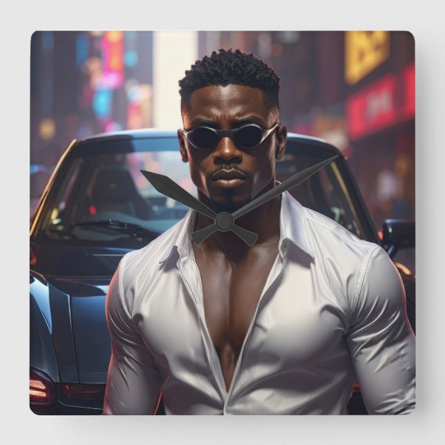 Relógio Quadrado Hip Hop - American Rap Star -  (Frente)