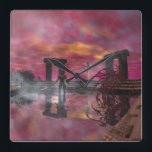 Relógio Quadrado HIPERION TEMPLE OF WATER Science Fiction, Sci-Fi<br><div class="desc">Reflexões no quadro Temple of Water Animation do filme 3D Hyperion World. Baldesign3d (c)</div>