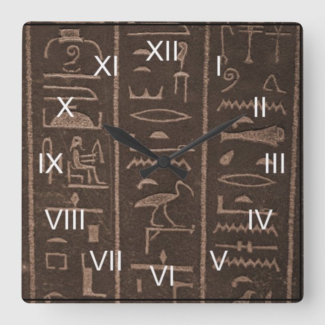 Relógio Quadrado Hiroglíficos (Frente)