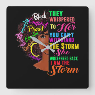 Relógio Quadrado História Negra Mês Africano