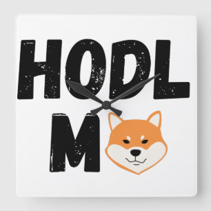 Relógio Quadrado Hodl Me Shiba Inu Crypto Square Wall Clock