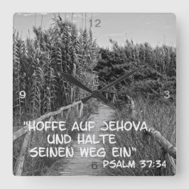 Relógio Quadrado Hoffe auf Jehova ....