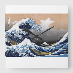 Relógio Quadrado Hokusai , "A onda de Excelentes de Kanagawa"