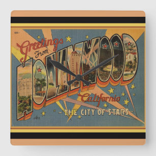 Relógio Quadrado Hollywood nostálgico