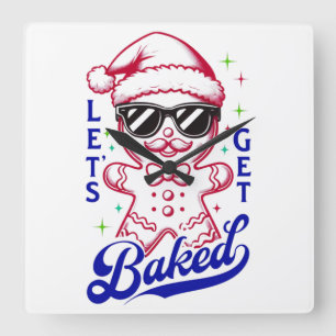 Relógio Quadrado Homem Engraçado De Gingerpão - Vamos Que Se Enrola