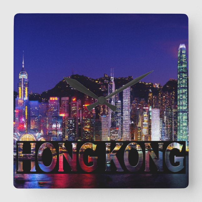 Relógio Quadrado Hong Kong (Frente)