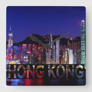 Relógio Quadrado Hong Kong