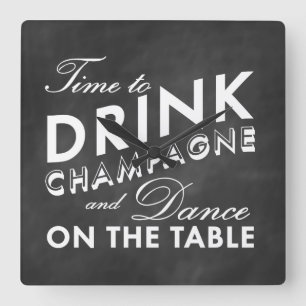 Relógio Quadrado Hora de beber o pulso de disparo de parede de