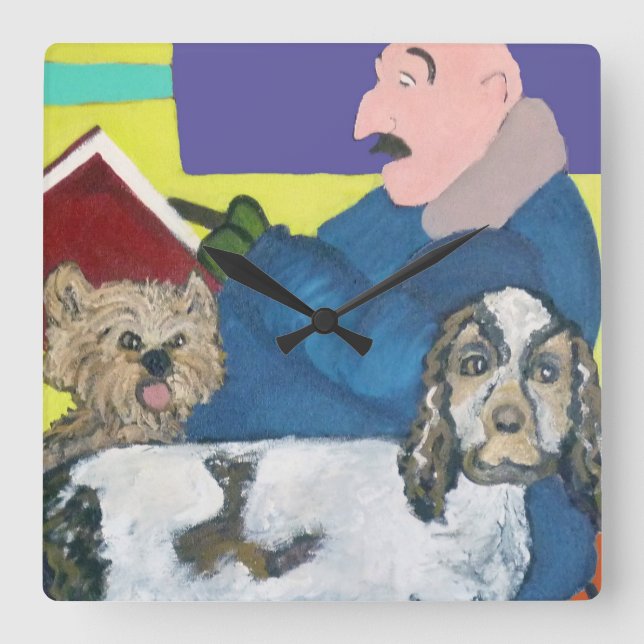 Relógio Quadrado Hora de ler! (Frente)