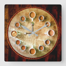Relógio Quadrado Hora do café